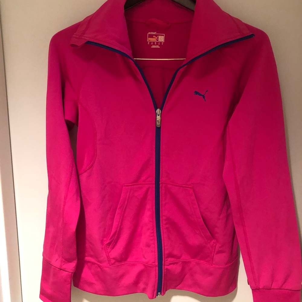 Puma pink zip up jacket